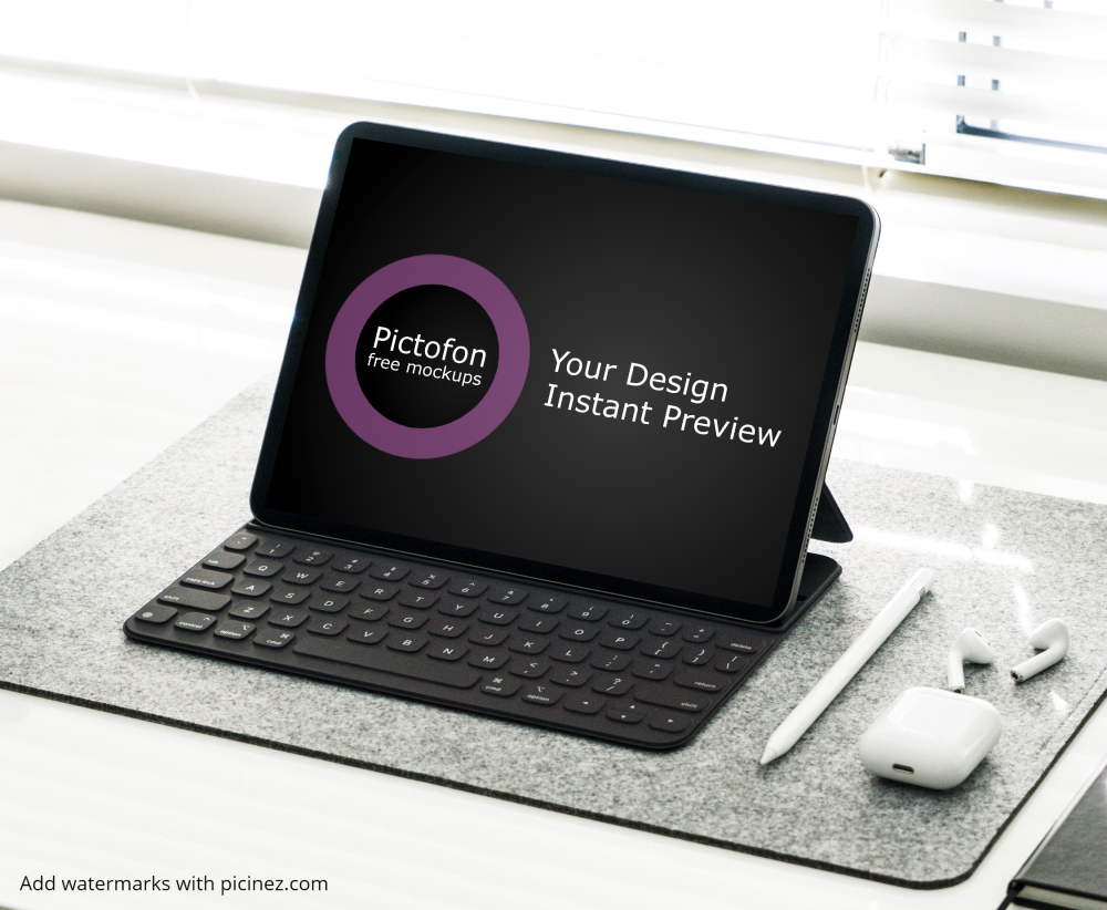 Download Ipad Pro Mockup With Keyboard Pictofon