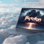 Image of a laptop in the clouds